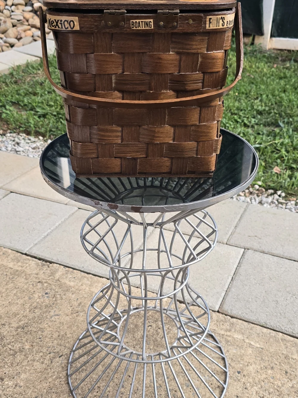 60's Vintage - Woven Picnic Basket Purse - Fun!